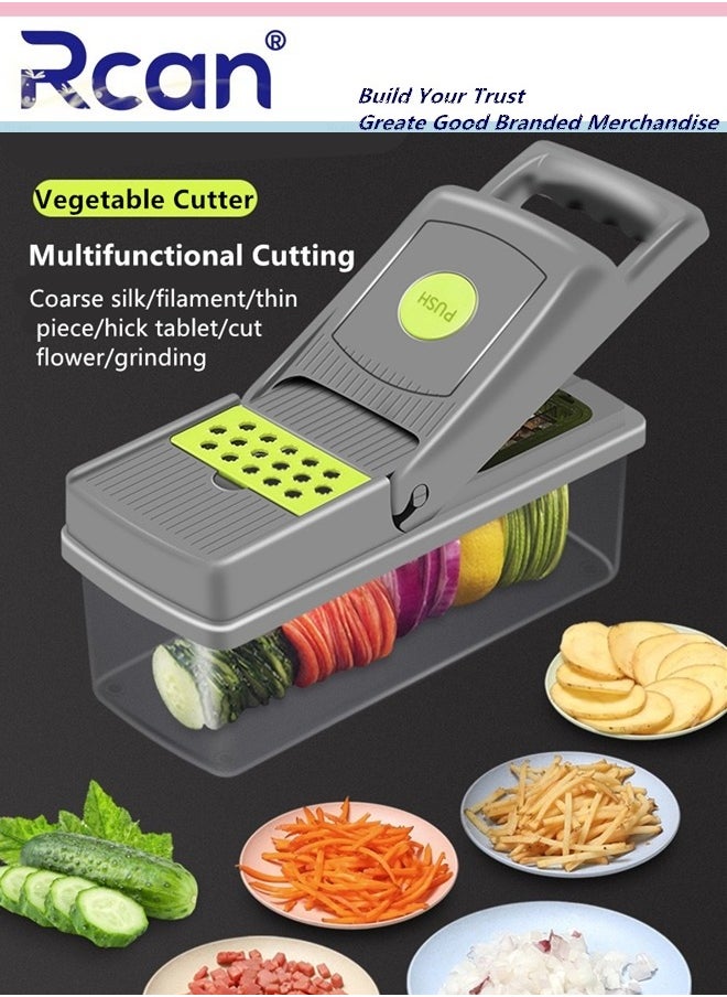 Rcan Vegetable Chopper 16 in 1 Kitchen Gadgets Accessories Onion Veggie Chopper with Container Food Salad Chopper Vegetable Slicer Dicer Chopper Box for Fruit Potato Tomato  - Image 5