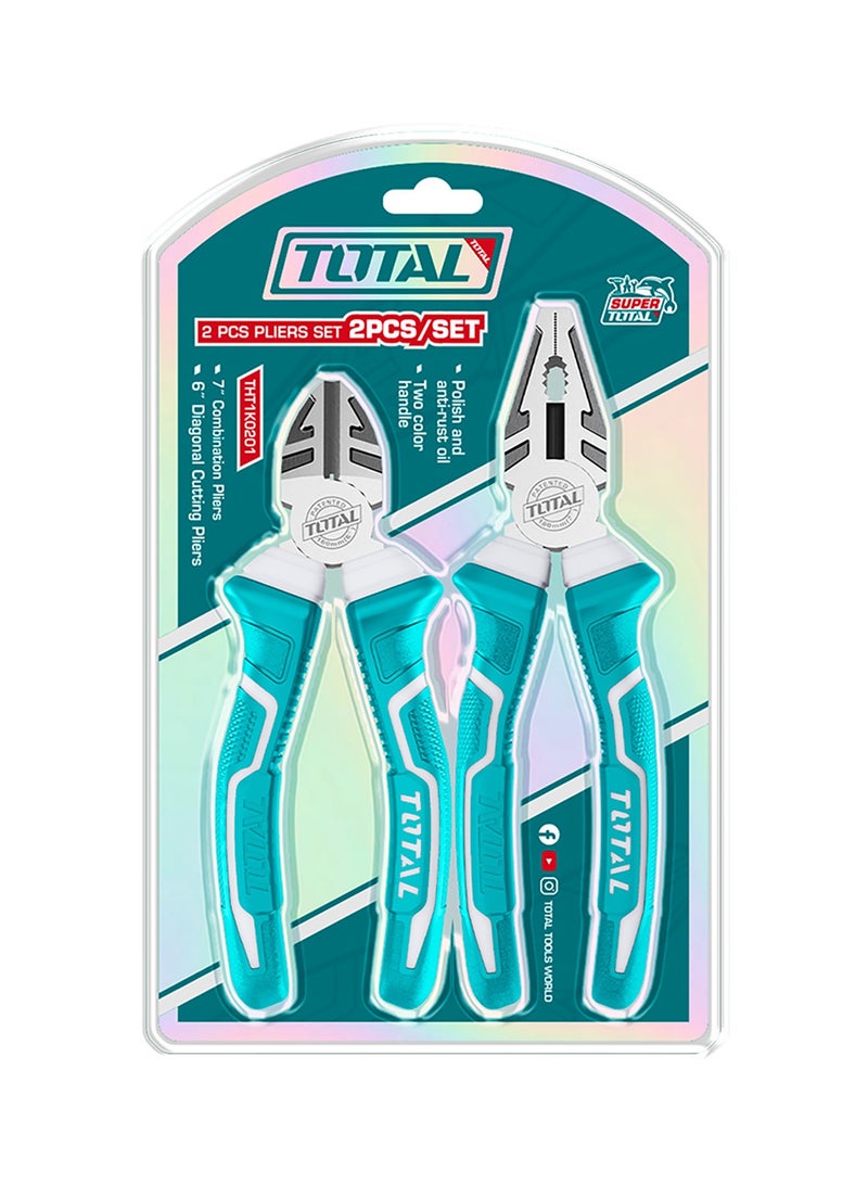 توتال طقم كماشات توتال قطعتين – كماشة قطع مائل 6 بوصة وكماشة متعددة الاستخدام 7 بوصة، تشطيب مصقول، طلاء مقاوم للصدأ - Image 4