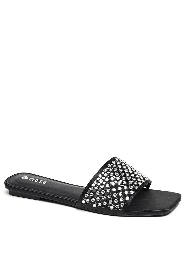 كابلي أحذية مسطحة مريحة مزينة بتصميمات عصرية