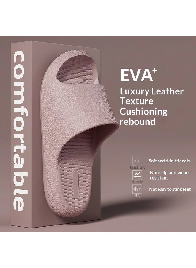 Pillow Slippers for Women and Men, Unisex Slipper Quick Drying Shower Slides, Non Slip Bathroom Slipper, Soft Thick Sole Slippers, Women's Men's Non-Slip Bubble Slides, Ultimate Comfort Slip-on Slipper for Indoor and Outdoor, Dorm Room Essentials Slide Slippers - Image 1