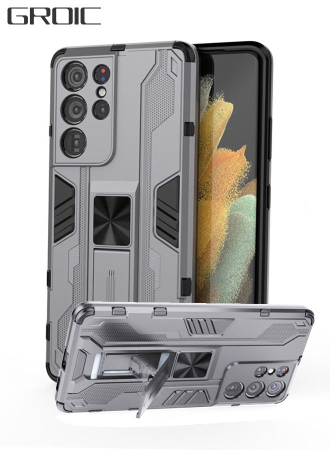 GROIC For Samsung Galaxy S23 Ultra 6.8" Case Fine Hole Punk Phone Shockproof Cover with Built in Kickstand Protective, Drop Proof Textured Rugged Sturdy - Image 1