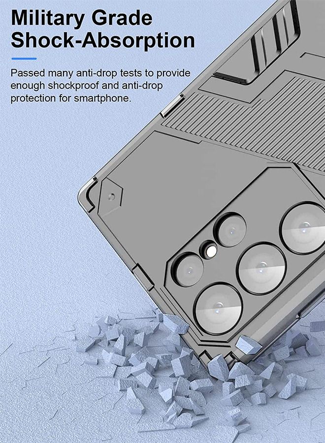 GROIC For Samsung Galaxy S23 Ultra 6.8" Case Fine Hole Punk Phone Shockproof Cover with Built in Kickstand Protective, Drop Proof Textured Rugged Sturdy - Image 2