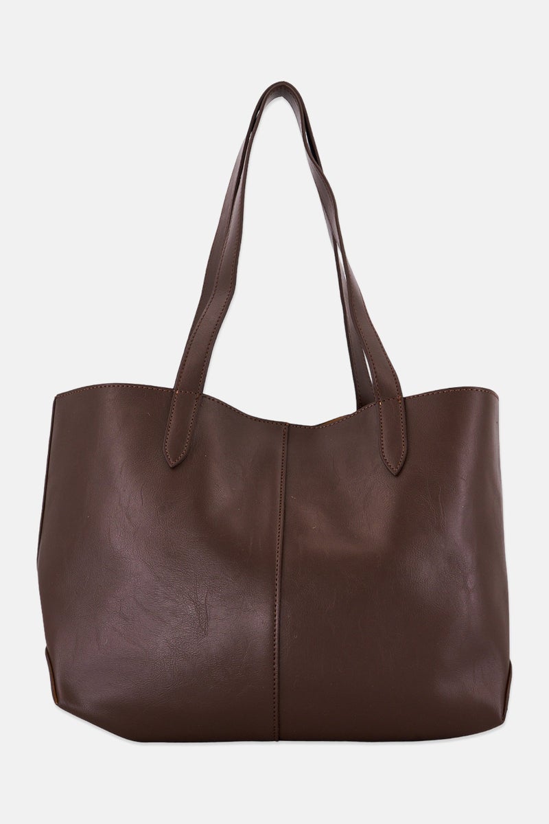 VINCE CAMUTO Women Brand Logo Tote Bag, Brown - Image 2