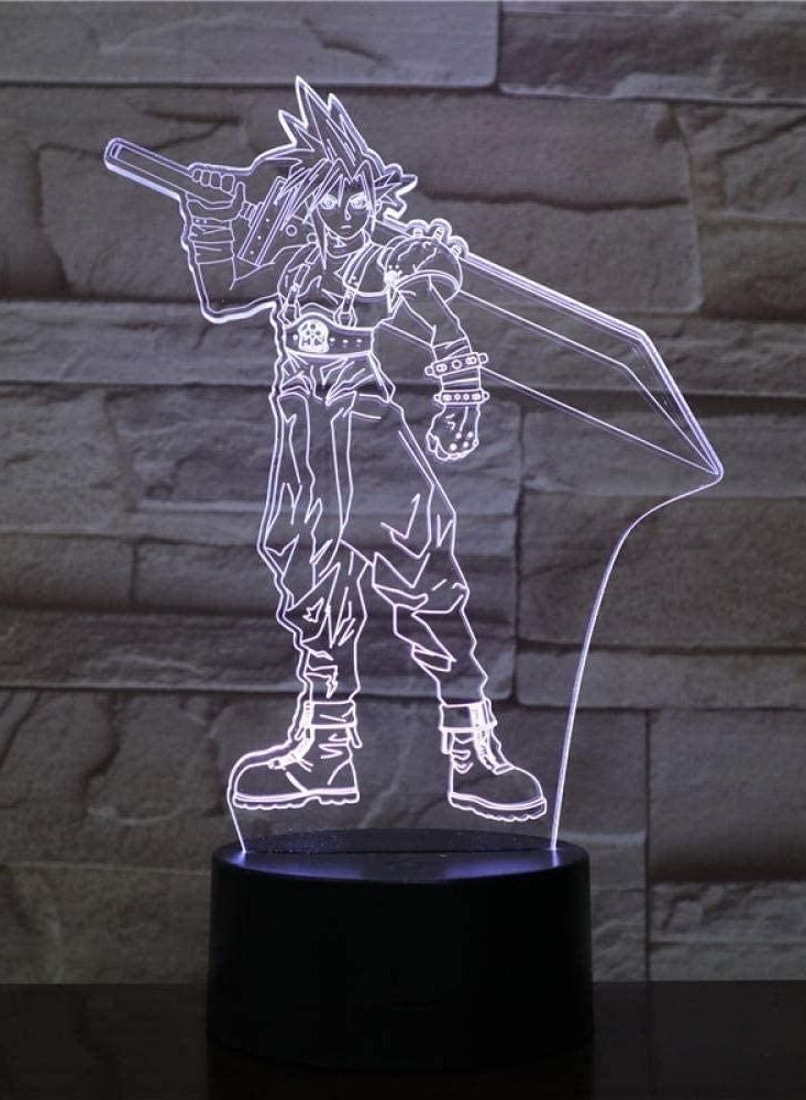 althiqahkey 3D LED night light cloud conflict figure decoration boy child kid baby gift game Final Fantasy 7/16 color table lamp bedside neon light - Image 1