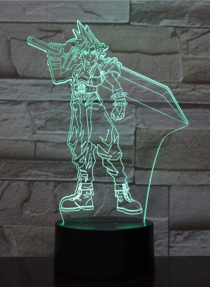 althiqahkey 3D LED night light cloud conflict figure decoration boy child kid baby gift game Final Fantasy 7/16 color table lamp bedside neon light - Image 2