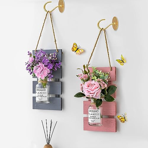 LangPu Ceiling Hooks for Hanging Plants-Metal Heavy Duty Wall Mounted Hangers for Hanging Bird Feeders, Planters, Wind Chimes, Include Professional Drywall Anchors (3-Pack) (Gold) - Image 5