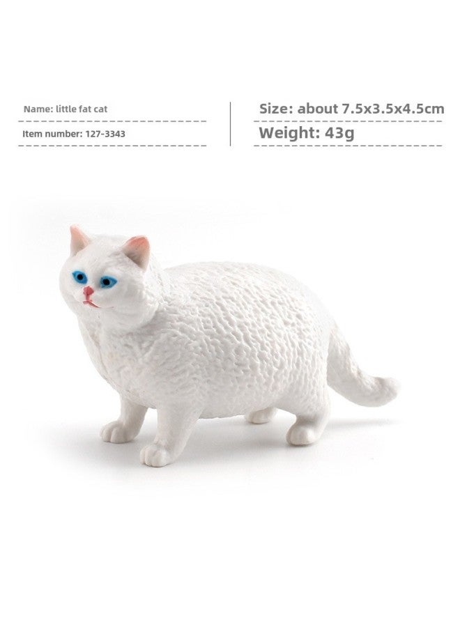 Children's Mini Simulation Pet Cat Model Orange Cat Fat Cat British Short-haired Cat Pastoral Cat Decorative Ornaments-Color:Pl127-3343 Little Fat Cat 43g  - Image 1