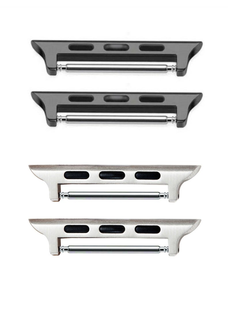 FITME 4pcs - Steel Connector Adapter Smart Watch Band Compatible with Apple Watch 42/44/45/49mm - Image 1