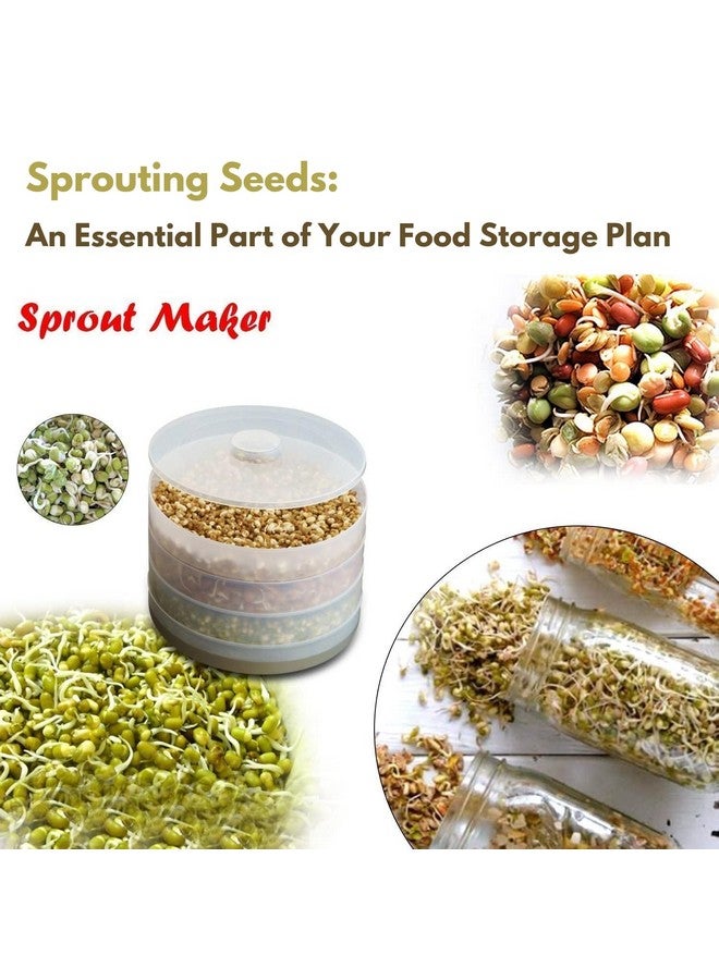 VOLRIX Sprouts Maker Box Stackable 4-Tier Sprouting Set for Organic Home Making Fresh Sprouts Beans for Living Healthy Life Sprout Maker 500 ML (Transparent) - Image 5