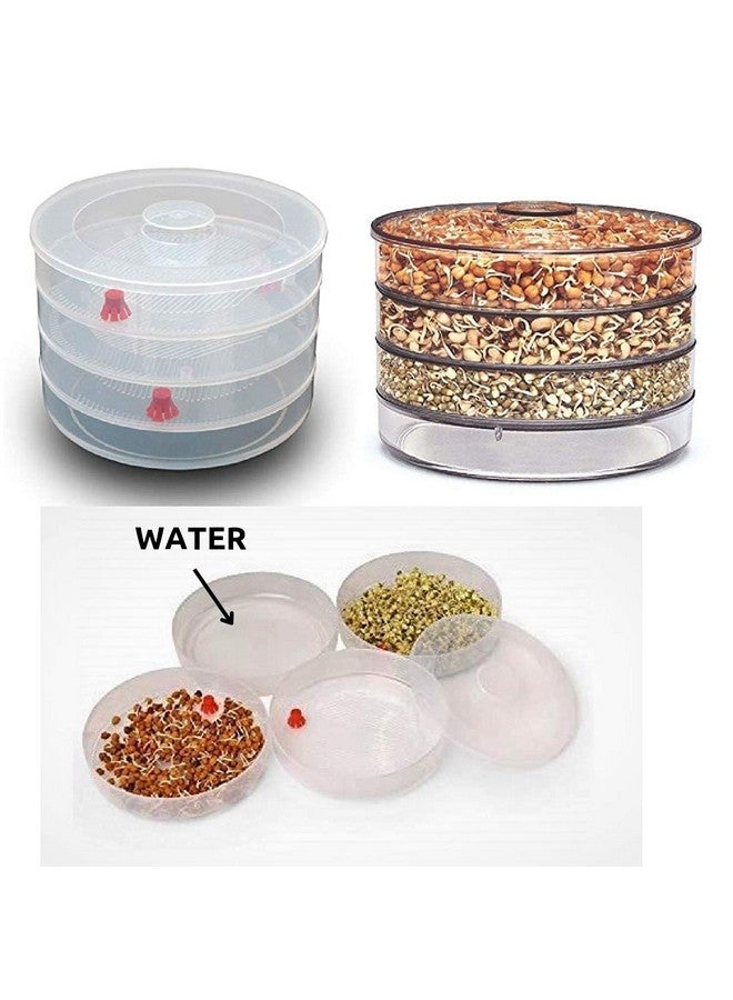 VOLRIX Sprouts Maker Box Stackable 4-Tier Sprouting Set for Organic Home Making Fresh Sprouts Beans for Living Healthy Life Sprout Maker 500 ML (Transparent) - Image 4