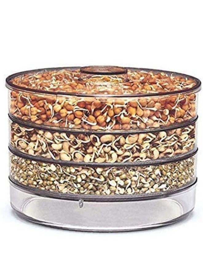VOLRIX Sprouts Maker Box Stackable 4-Tier Sprouting Set for Organic Home Making Fresh Sprouts Beans for Living Healthy Life Sprout Maker 500 ML (Transparent) - Image 1