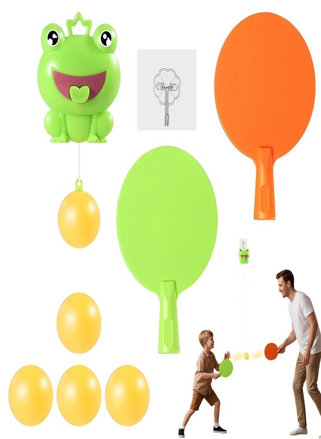 برو بيروس مجموعة تدريب تنس الطاولة للأطفال من بروبيروس®، مجموعة تدريب على ضربات تنس الطاولة تُعلق على الباب، مع مضربين و5 كرات سلكية، وخطاف ذاتي اللصق، مجموعة تدريب تُثبت على الحائط، مجموعة أنشطة لعب داخلية - Image 1