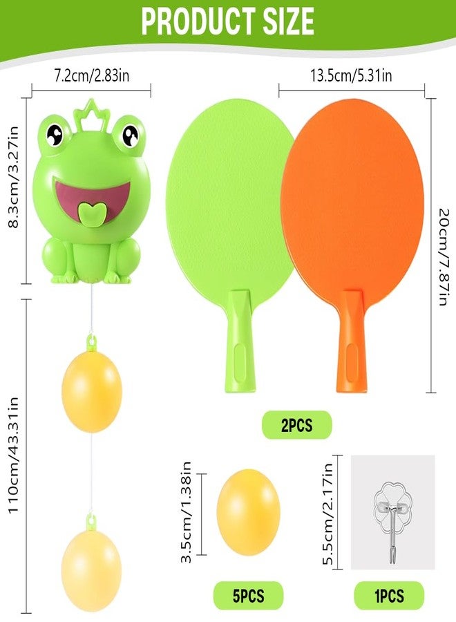 برو بيروس مجموعة تدريب تنس الطاولة للأطفال من بروبيروس®، مجموعة تدريب على ضربات تنس الطاولة تُعلق على الباب، مع مضربين و5 كرات سلكية، وخطاف ذاتي اللصق، مجموعة تدريب تُثبت على الحائط، مجموعة أنشطة لعب داخلية - Image 2