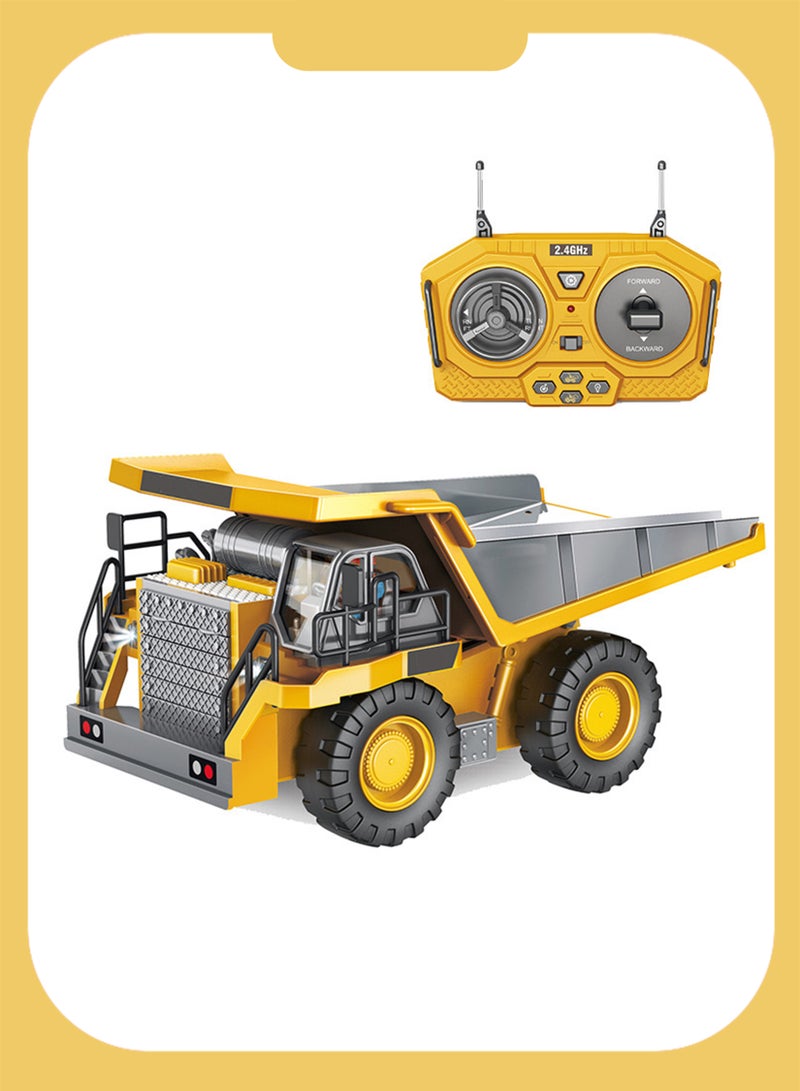 Remote Control Dump Truck, Remote Control Construction Toys Vehicle with Metal Bed and Light Music, 2.4Ghz 9 Channel RC Dump Truck Toy for Kids Age 6 to 12 Year Old Boys Girls Birthday Giftp Truck  - Image 1