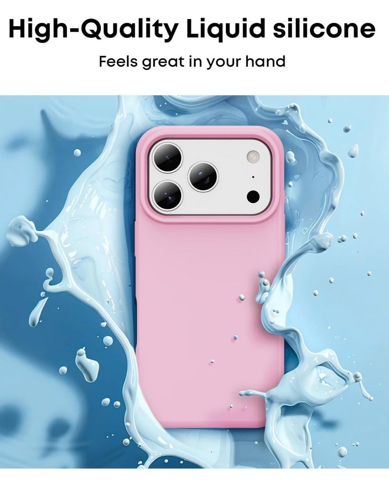iPhone 17 Pro Max Case Liquid Soft Silicone iPhone 17 Pro Max Cover Anti Scratch with Inside Microfiber Lining Shockproof Protective Phone Case for iPhone 17 Pro Max - Image 3
