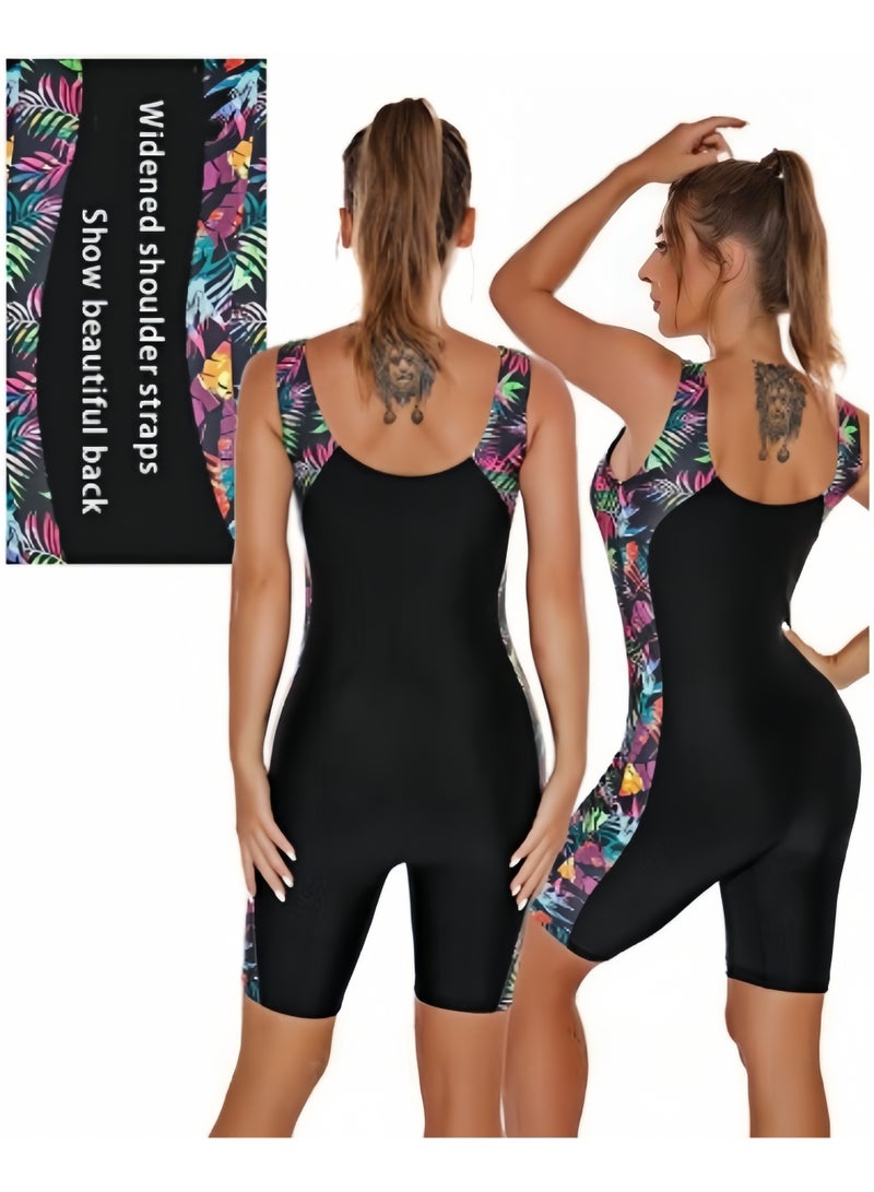 S-Quality Modest Women's One-Piece Swimsuit – Backless, Tummy Control, Knee-Length Sporty Swimwear with Boyshorts Design  - Image 5