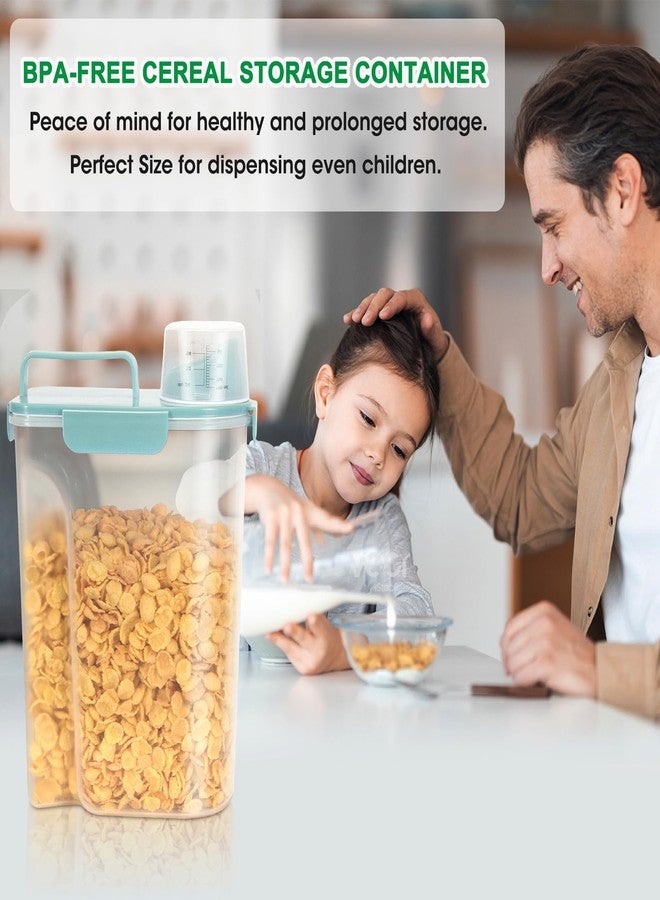 TBMax Rice Container 2 Pack, Airtight Cereal Container Oatmeal Storage with Easy-pouring Spout & Handy Cup for Flour Grain Beans, Pet Dog Cat Bird Food Storage Dispenser-Sky Blue - Image 5