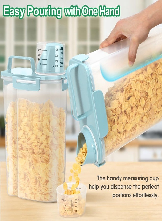 TBMax Rice Container 2 Pack, Airtight Cereal Container Oatmeal Storage with Easy-pouring Spout & Handy Cup for Flour Grain Beans, Pet Dog Cat Bird Food Storage Dispenser-Sky Blue - Image 3