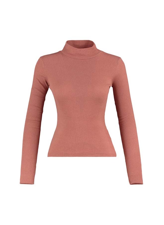 Dusty Rose Fitted High Collar Long Sleeve Ribbed Stretchy Knitted Blouse TWOAW21BZ0423 - pzsku/Z7B4A25AA27D008311466Z/45/_/1737375511/468dd111-31b2-484f-8520-5f84cf3a7f2e