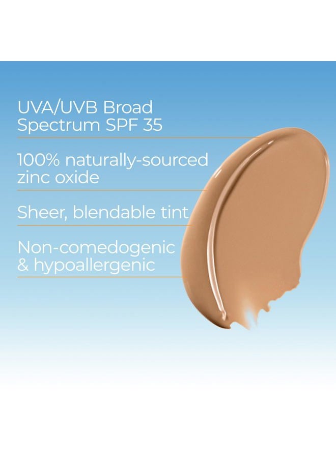 Eucerin لوشن واقي من الشمس للوجه بحماية معدنية حساسة مع تلوين الشمس SPF 35، واقي شمس معدني غير مسد للمسام مع حماية لطيفة من أكسيد الزنك للبشرة الحساسة، زجاجة 1.7 أونصة سائلة - Image 4