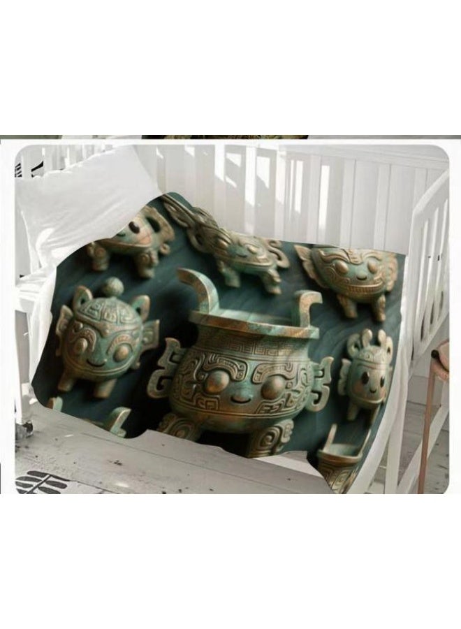 general Baby and children's cartoon flannel thin blanket (warm and comfortable, suitable for sleep, game use) 70cm*100cm - Image 2