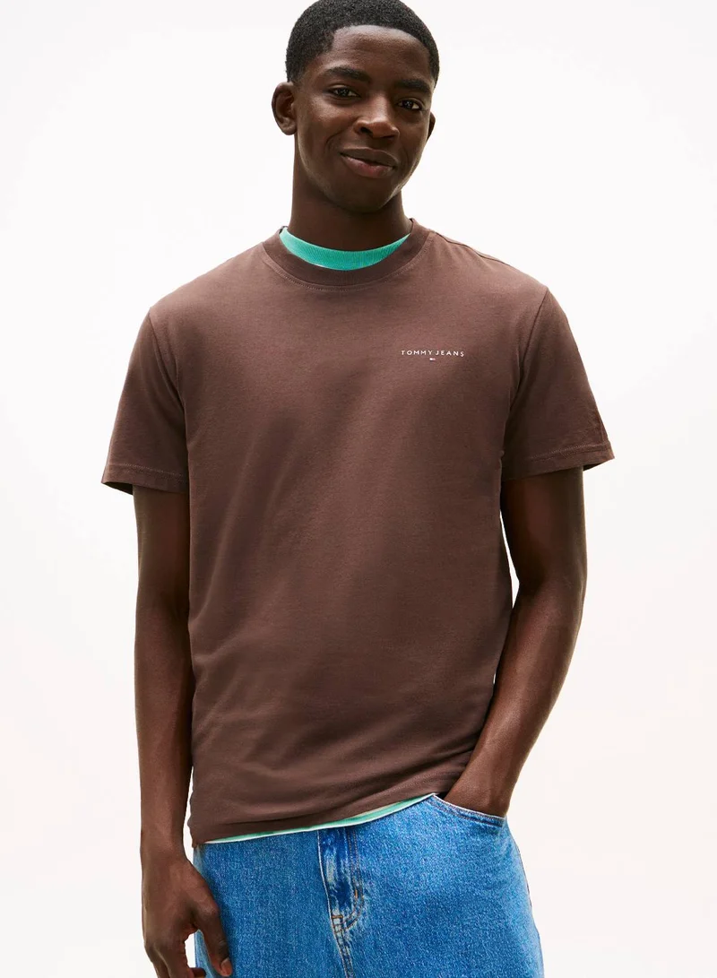 Linear Logo Slim Crew Neck T-Shirt