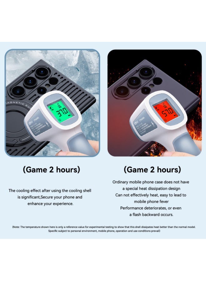 For Samsung Heat Dissipation Magnetic Pull Rod Bracket Phone Case Hollow Shockproof Cover - Image 4