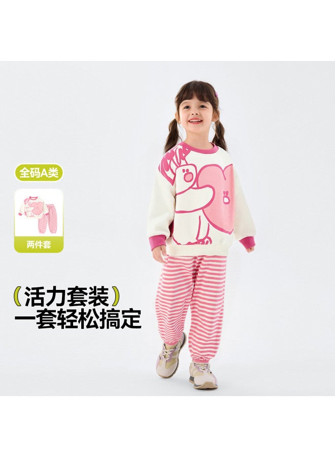 Doodle Home Children's Set Spring And Autumn Boys' Hoodie Two-piece Set Girls' Spring Clothes Infant Sportswear - Image 2