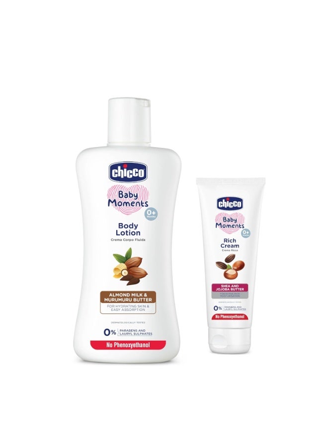 Chicco Body Lotion 200 ML with Chicco Rich Cream 100 ML (Combo) - Image 2