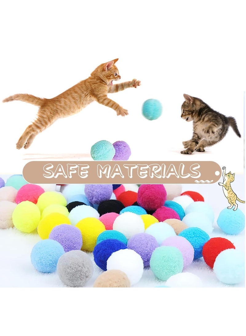 Cat Toy 50 Balls Soft Cat Balls Kitten Pompom Toy Balls Plush Kitten Pet Toy Balls - Image 3