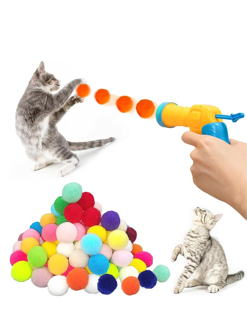 Cat Toy 50 Balls Soft Cat Balls Kitten Pompom Toy Balls Plush Kitten Pet Toy Balls - Image 1