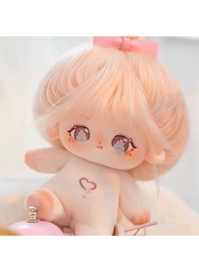 20cm Cotton Doll Clothes Women's Suit Cute Small Brown Speckle Fried Hair Doll Star Nude Set Adorable-Specifications:20CM (with Skeleton)-Color:Sweet Pie Sweater (excluding Baby) - Image 5