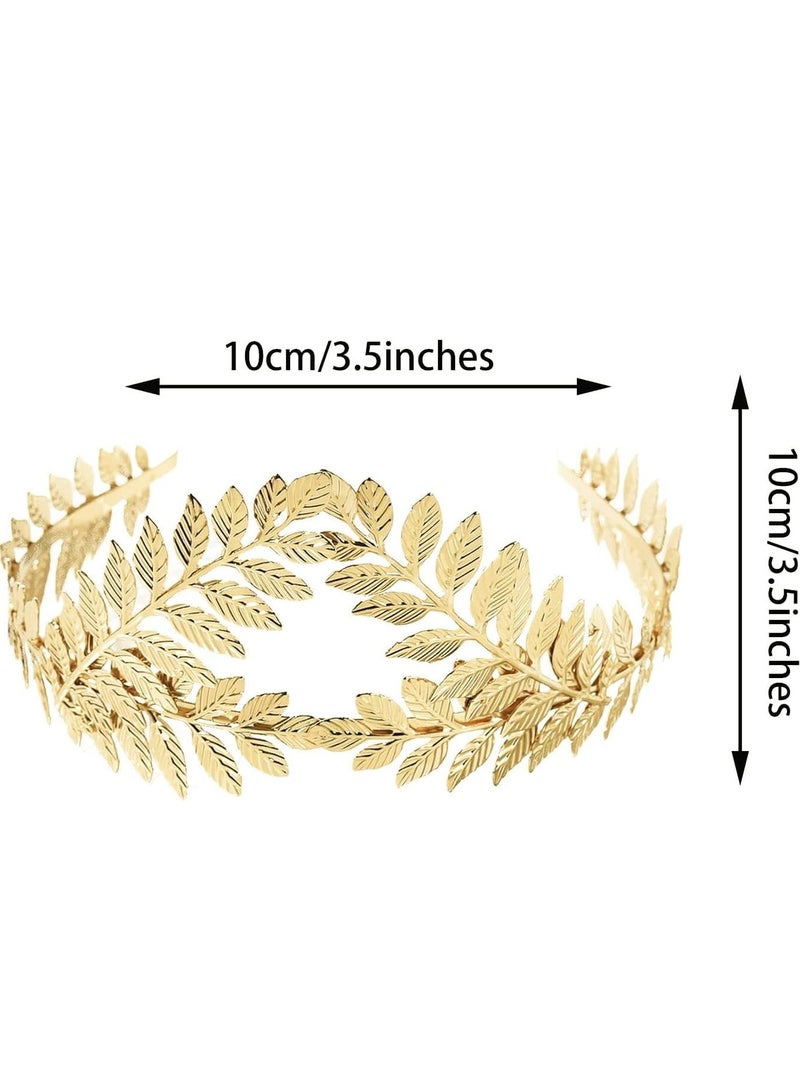 KASTWAVE 2 Pieces Gold Leaf Headband for Women - Elegant Greek Golden Hair Band Crown for Brides & Bridesmaids - Ideal Wedding Hair Accessories - Image 5