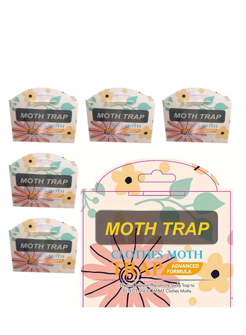 SYOSI Pantry Moth Traps, Folding Sticky Flying Insect Trap for Indoor Use, Safe and Effective Sticky Glue Meal Moth Trap for Food Pantry and Cupboar (6 Pack) - Image 1