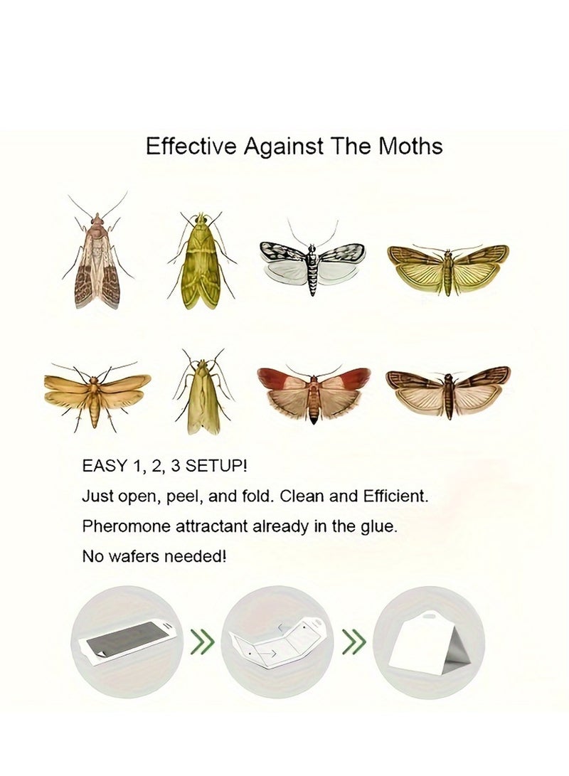 SYOSI Pantry Moth Traps, Folding Sticky Flying Insect Trap for Indoor Use, Safe and Effective Sticky Glue Meal Moth Trap for Food Pantry and Cupboar (6 Pack) - Image 3