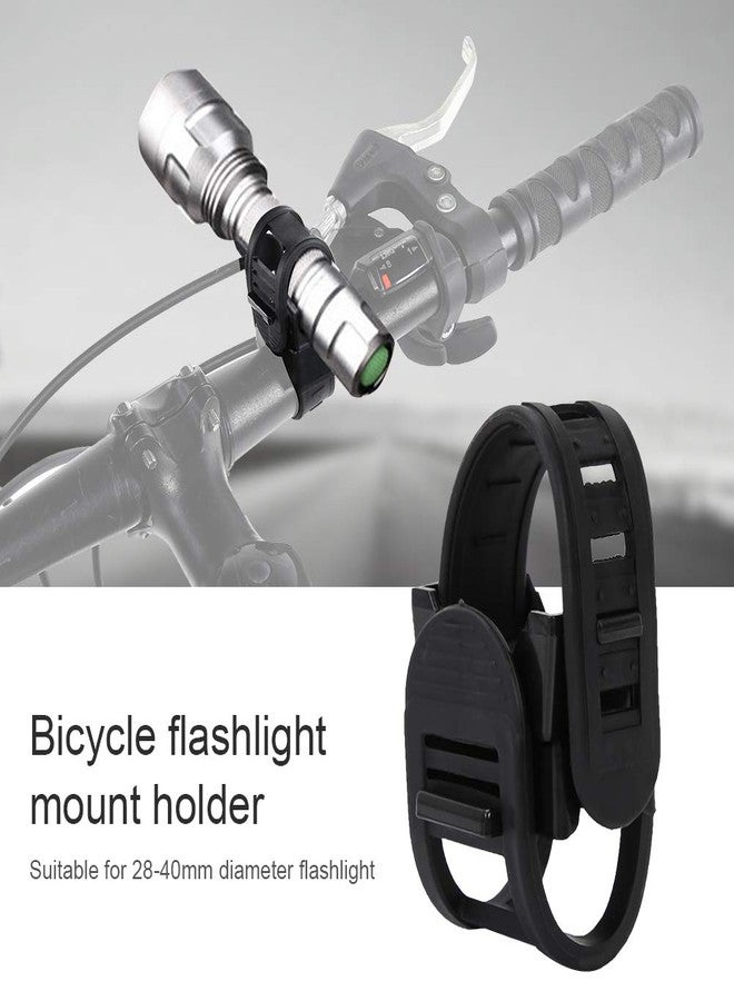 Junluck Universal Bicycle Headlight Holder, Adjustable 360 Degree Rotation Bicycle Flashlight Mount Clip Bracket for Road Bike Cycling Part, Suitable for 28-40mm Diameter Flashlight - Image 2