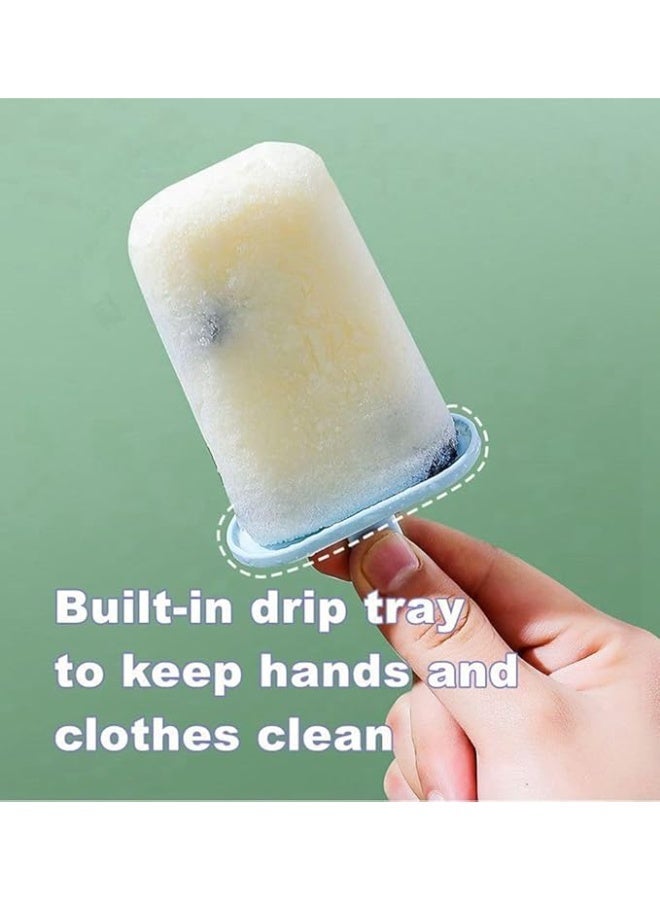 Popsicle Molds Set, 6 Pieces Ice Popsicle Maker, BPA Free Easy Release Ice Pop Molds, Homemade Ice Cream Molds, Reusable Ice Pop Molds, Food Grade Ice Popsicle DIY Moulds, Blue - Image 5