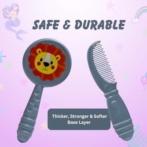 Adore Jungle Fun Brush and Comb Set | Newborn Scalp Grooming Product for Infant Toddler Kids & for New Born Children (Lion) - Image 5