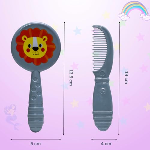 Adore Jungle Fun Brush and Comb Set | Newborn Scalp Grooming Product for Infant Toddler Kids & for New Born Children (Lion) - Image 3