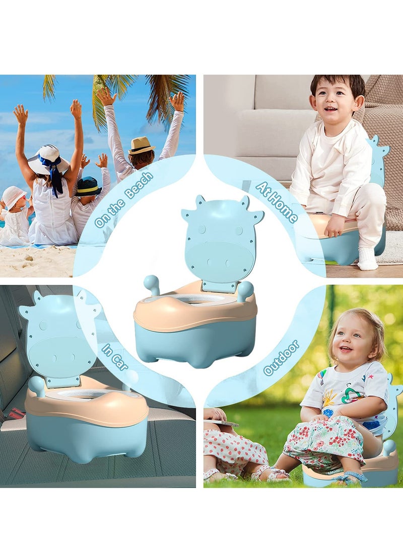 Potty Toilet Trainer Baby Potty Training Seat with Handles, Toddler Kids Potty Chair with Lid u0026 High Back Support Removable Potty Pot Basin, Portable Children Travel Potty Toilet for Camping Outdoor - Image 2