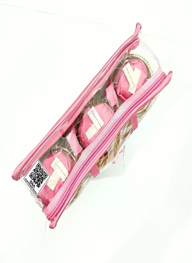 SNA Plastic 3 Rods Bangle Storage Jewellery Vanity Box (Pink) - Image 4