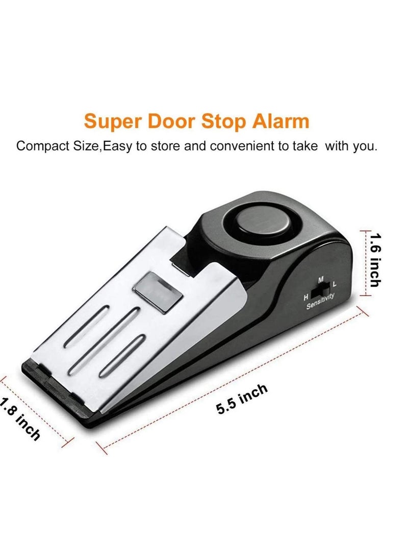 Y&D 2Pack Door Stop Alarm with 120DB Siren for Home Travel, Apartment House, Office Black Jammer Wedges  - Image 2