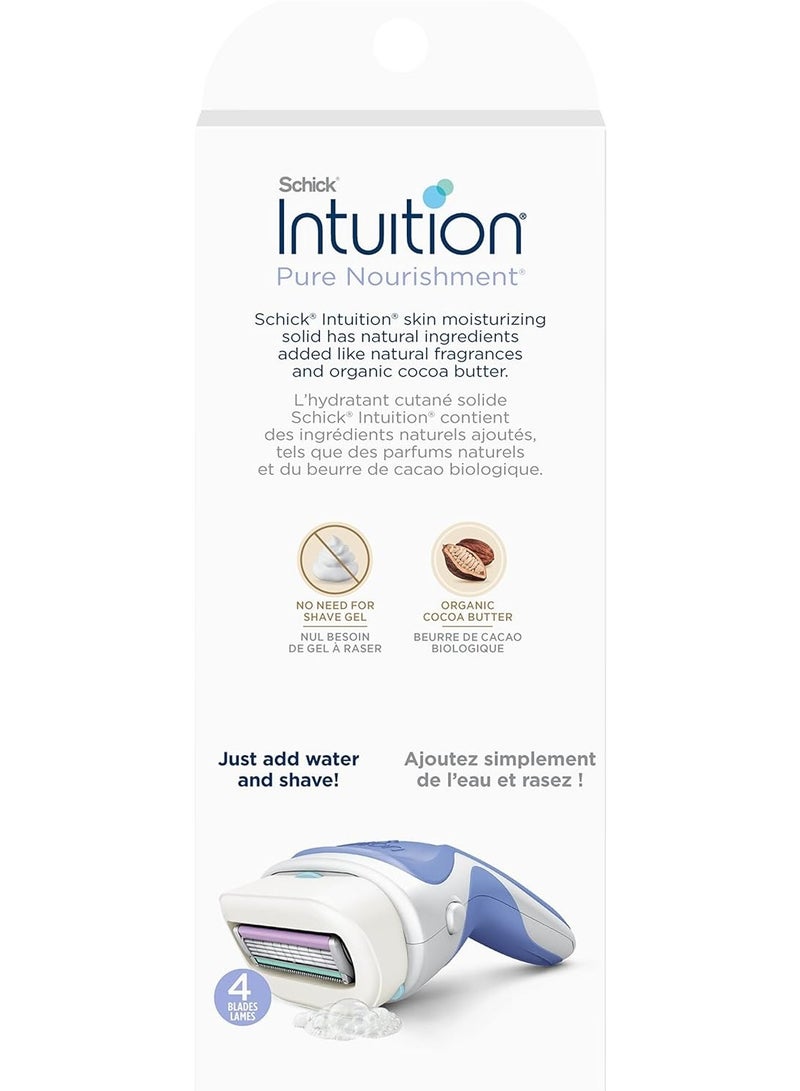 Schick Intuition Pure Nourishment Razors for Women 1 Razor & 2 Intuition Razor Blades Refill with Organic Cocoa Butter - Image 2