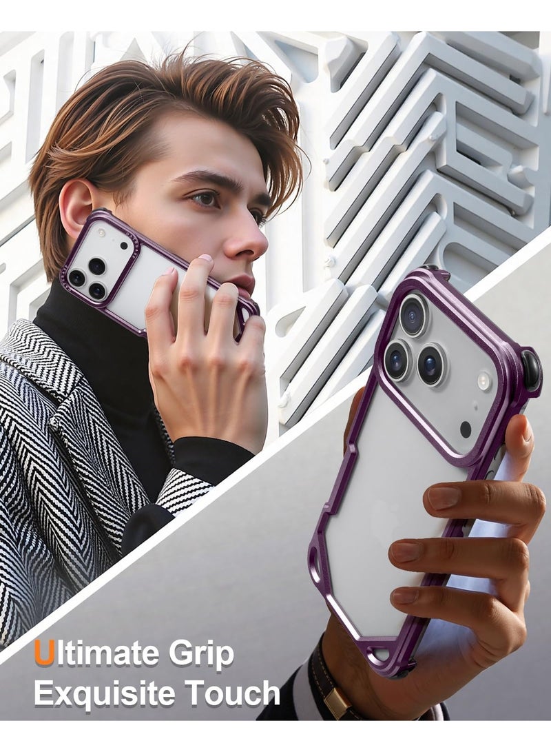 أوتس باسف جراب لهاتف iPhone 18 Pro، تصميم بدون ظهر، إطار من الألومنيوم، حماية ضد الصدمات عند الزوايا الأربع. - Image 5