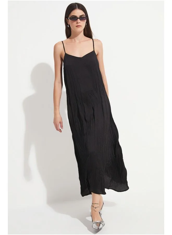 JUNE June Strappy Loose Fit Dress Black