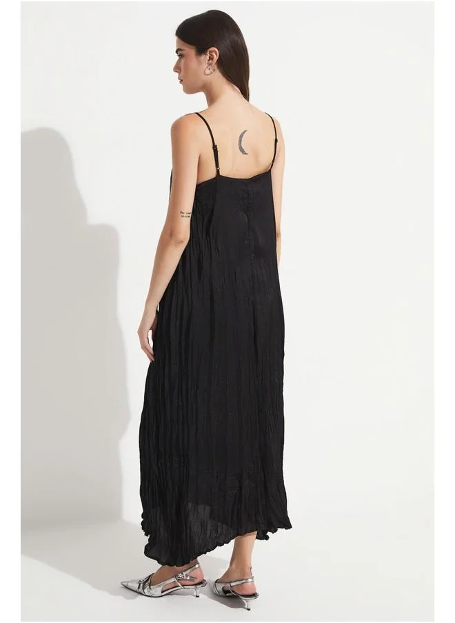 JUNE June Strappy Loose Fit Dress Black