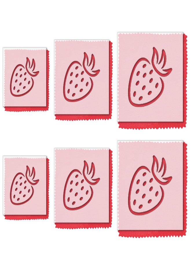 Stencil Stop Strawberry Stencil - Reusable for DIY Projects, Painting, Drawing, Crafts - 14 Mil Mylar Plastic (6 Pack (2", 3", and 4", 2 Each)) - Image 1