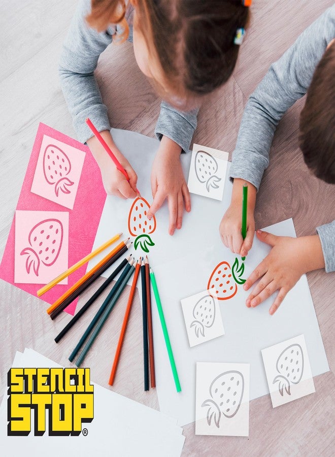 Stencil Stop Strawberry Stencil - Reusable for DIY Projects, Painting, Drawing, Crafts - 14 Mil Mylar Plastic (6 Pack (2", 3", and 4", 2 Each)) - Image 4
