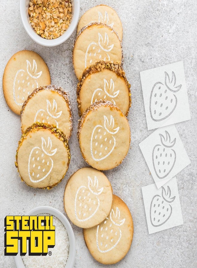 Stencil Stop Strawberry Stencil - Reusable for DIY Projects, Painting, Drawing, Crafts - 14 Mil Mylar Plastic (6 Pack (2", 3", and 4", 2 Each)) - Image 5