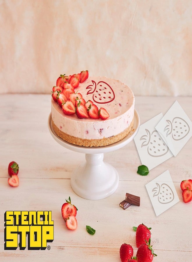 Stencil Stop Strawberry Stencil - Reusable for DIY Projects, Painting, Drawing, Crafts - 14 Mil Mylar Plastic (6 Pack (2", 3", and 4", 2 Each)) - Image 3